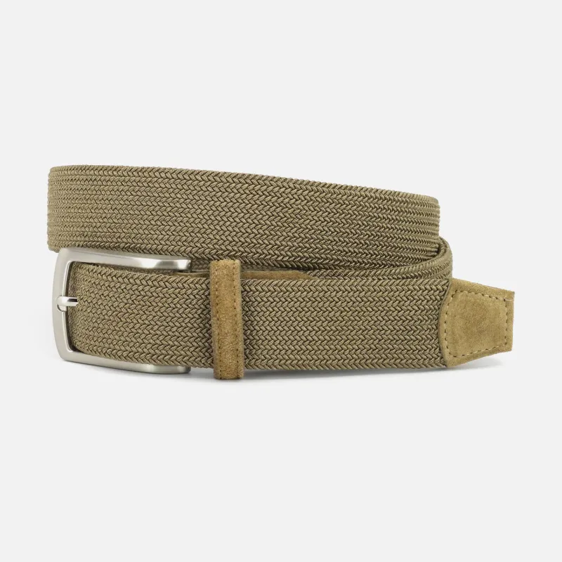 Torino Italian Tubular Woven Rayon Elastic Belt Dark Khaki 65734 sold by Orleans Shoe Co.