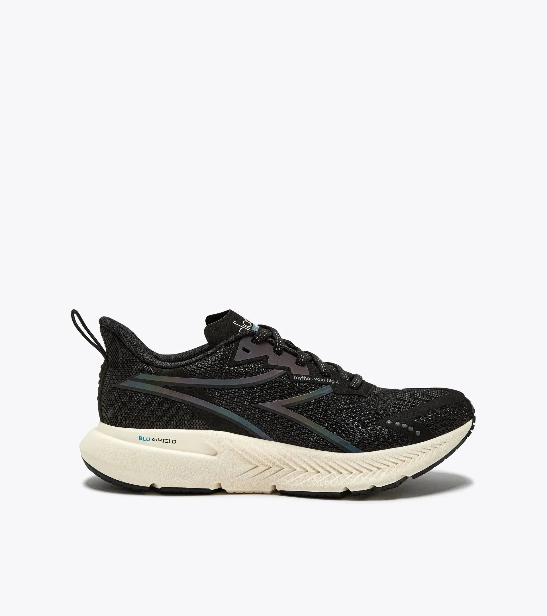 Diadora Women's Mythos Blushield Volo 4 HIP Black Whisper White sold by Orleans Shoe Co.