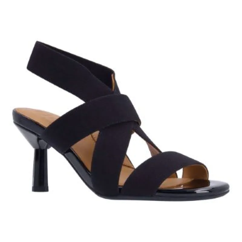 L'Amour Des Pieds Women's Lunette Black Elastic Patent sold by Orleans Shoe Co.