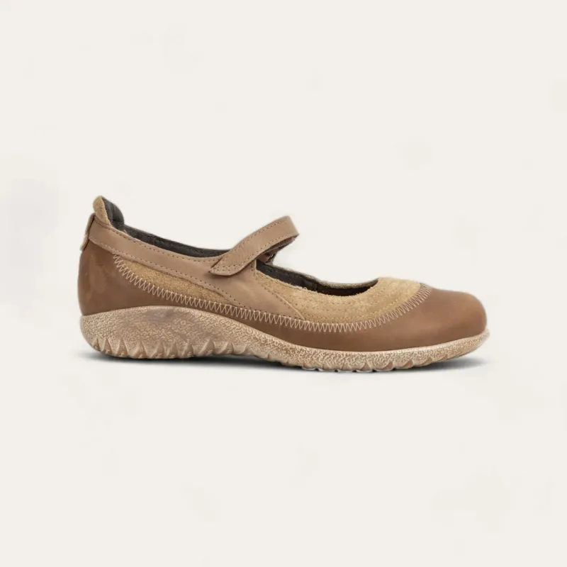 Naot Women's Kirei Almond Suede Bark Nubuck Soft Stone Leather sold by Orleans Shoe Co.