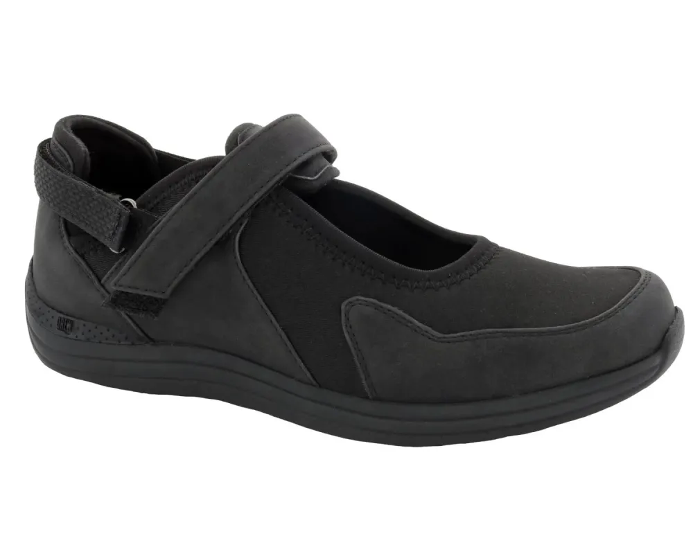 Drew Women’s Buttercup Black Stretch sold by Orleans Shoe Co.