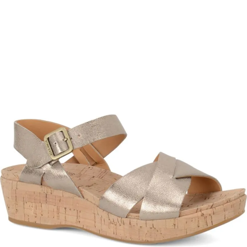 Kork Ease Women's Myrna 2.0 Soft Gold Metallic Wedge Sandal sold by Orleans Shoe Co.