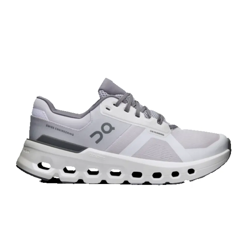 On Women’s Cloudrunner 2 Frost White sold by Orleans Shoe Co.