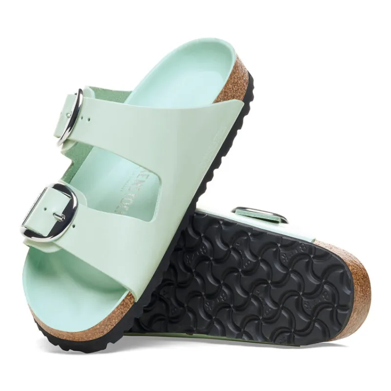 Birkenstock Women’s Arizona Big Buckle High Shine Surf Green sold by Orleans Shoe Co.