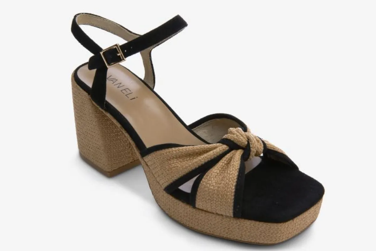Vaneli Women’s Mina Black And Natural sold by Orleans Shoe Co.
