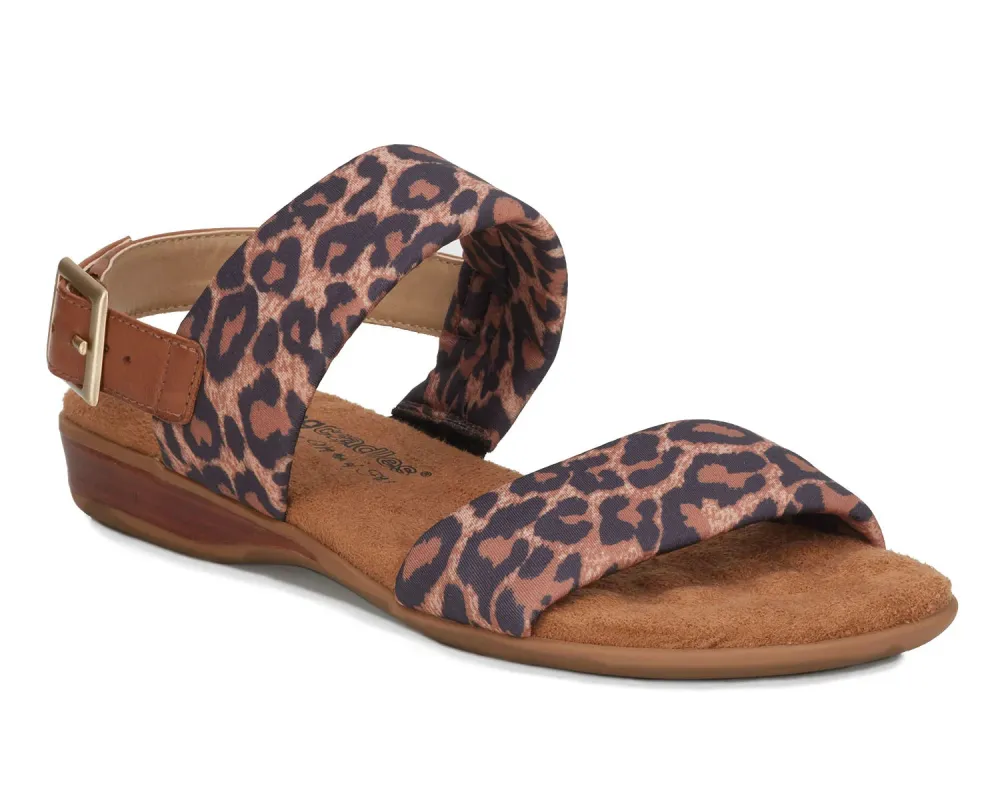 Ros Hommerson Women's Cabana Leopard Fabric Luggage Atanado Leather sold by Orleans Shoe Co.