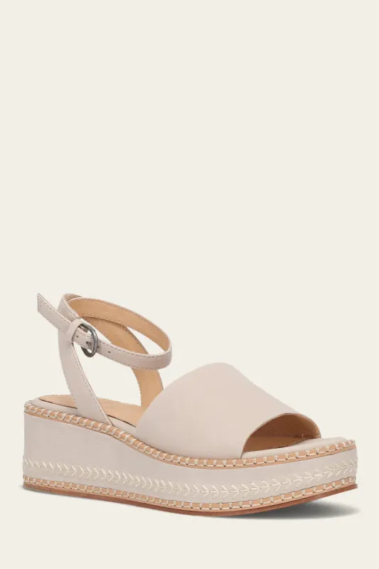 Frye Women’s Joy Ankle Strap Platform Sandal Ivory sold by Orleans Shoe Co.