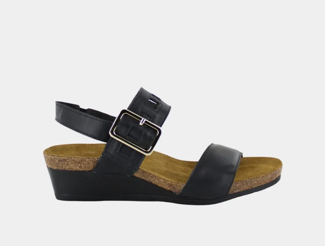 Naot Women’s Dynasty Black Jet Leather sold by Orleans Shoe Co.