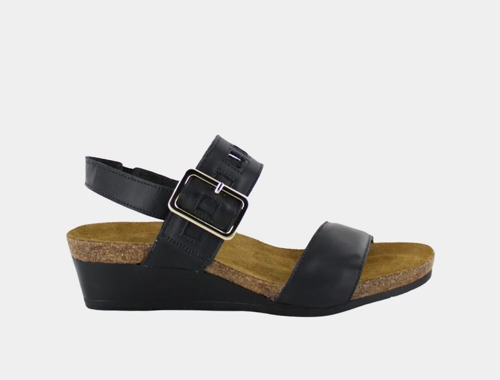 Naot Women’s Dynasty Black Jet Leather sold by Orleans Shoe Co.