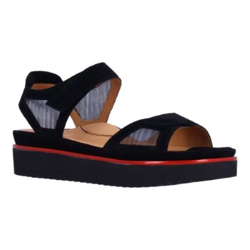 L'amour des Pieds Women's Arna black suede sold by Orleans Shoe Co.