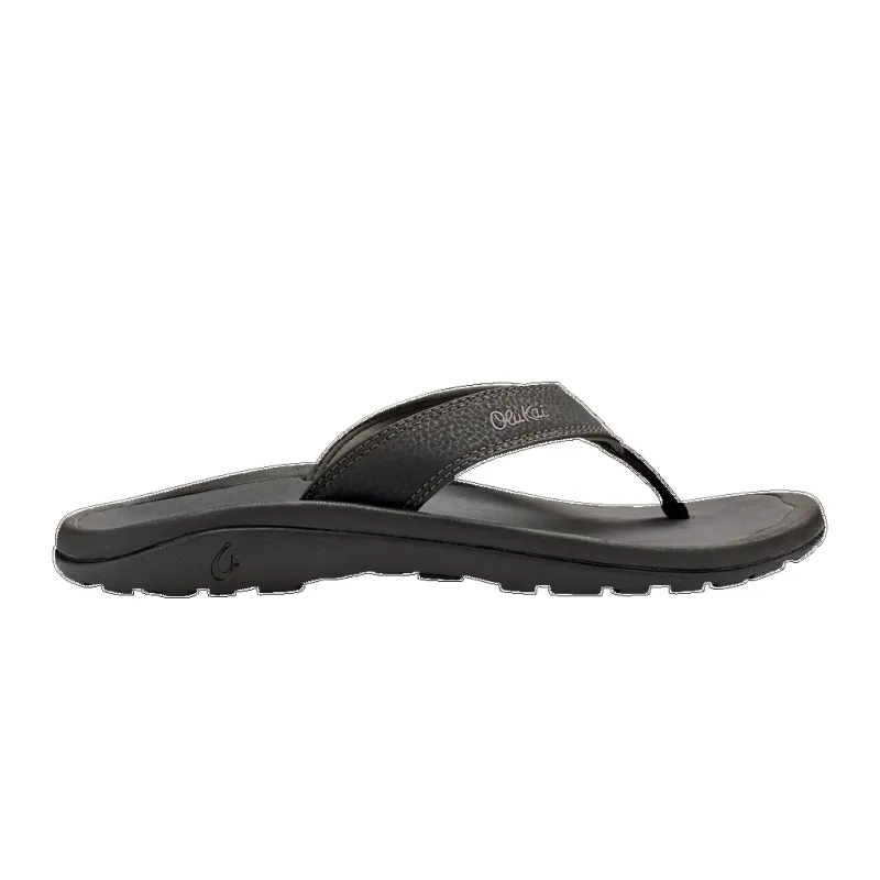 Olukai Men's Ohana Black Dark Shadow Flip-Flop sold by Orleans Shoe Co.