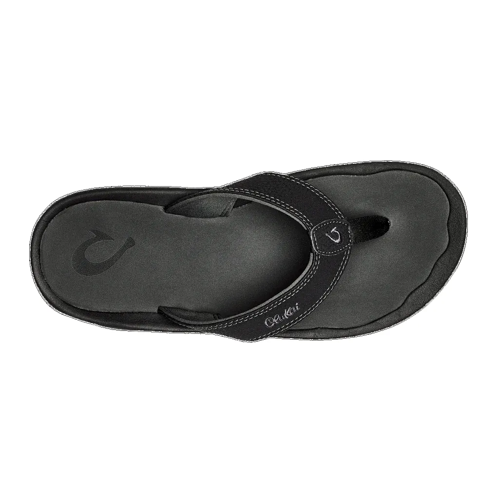 Olukai Men's Ohana Black Dark Shadow Flip-Flop sold by Orleans Shoe Co. product image thumbnail 3