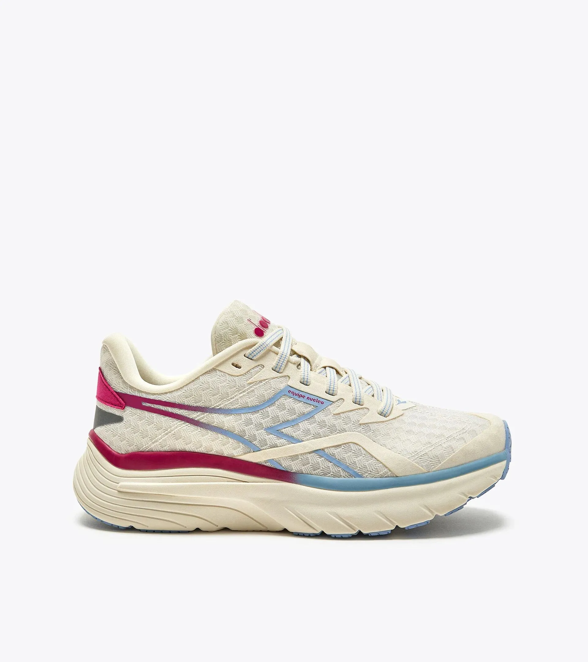 Diadora Women’s Equipe Nucleo Whisper White Rubine Red sold by Orleans Shoe Co.