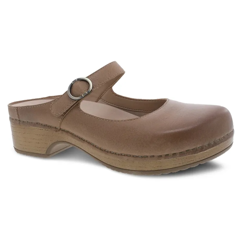 Dansko Women’s Bria Burnished Nubuck Tan sold by Orleans Shoe Co.