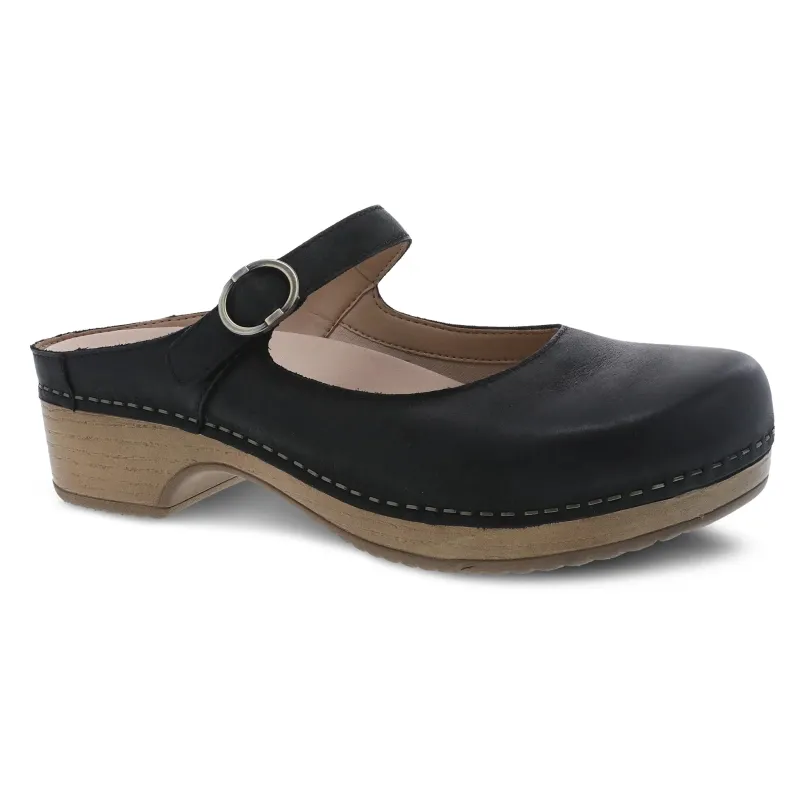 Dansko Women’s Bria Burnished Nubuck Black sold by Orleans Shoe Co.