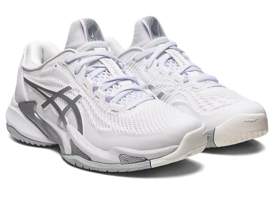 Asics Women’s Court FF3 White Pure Silver sold by Orleans Shoe Co.