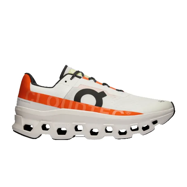 On Men’s Cloudmonster Undyed White Flame sold by Orleans Shoe Co.