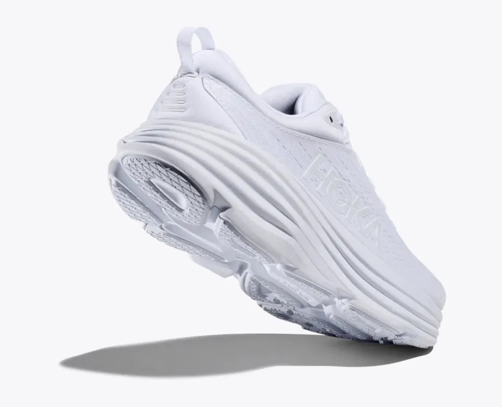 Hoka Women’s Bondi 8 White White sold by Orleans Shoe Co.