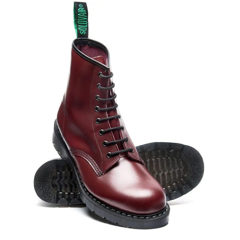 Solovair 8 Eye Derby Boot S8-551-OX-G Oxblood Hi-Shine made by Solovair