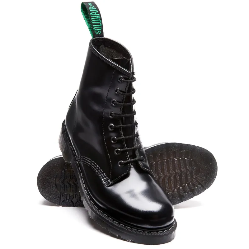 Solovair 8 Eye Derby Boot S8-551-BK-G Hi-Shine Black made by Solovair