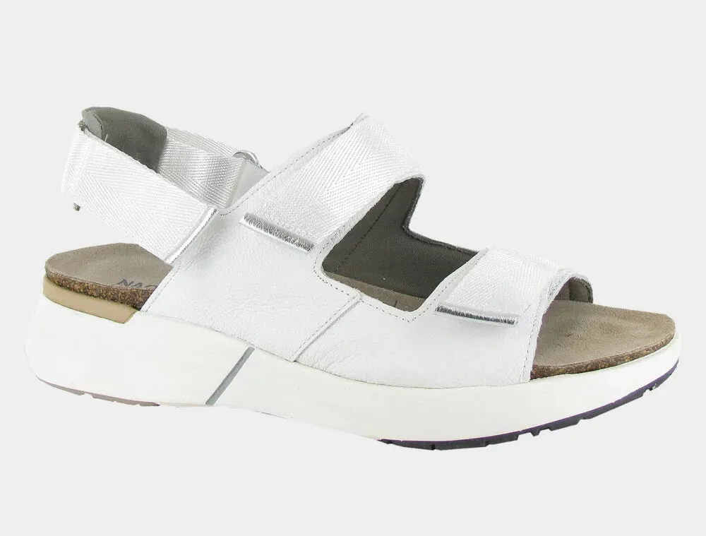 Naot Women’s Odyssey Soft White Grey Nubuck Soft Silver sold by Orleans Shoe Co.