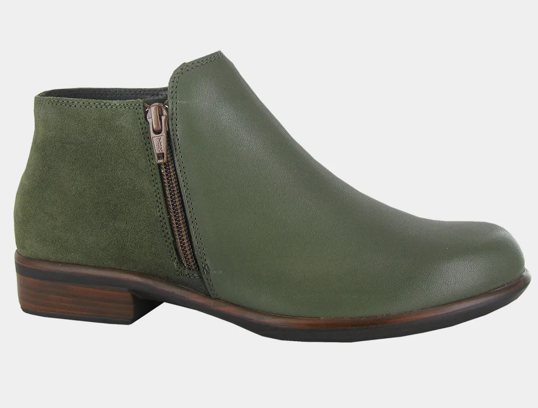 Naot Women's Helm Soft Green Leather Oily Olive Suede sold by Orleans Shoe Co.