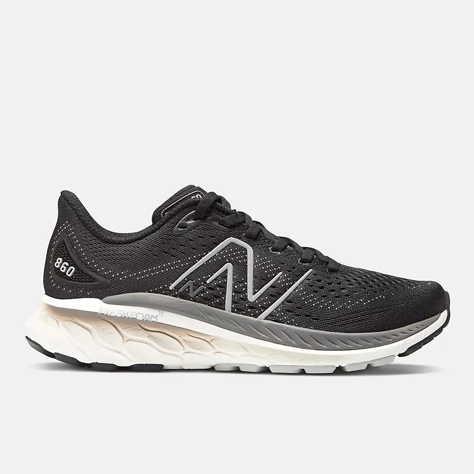New Balance Women's Fresh Foam X W860K13 Black White Castlerock sold by Orleans Shoe Co.