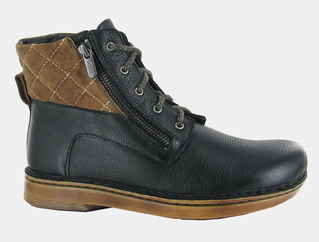 Naot Women's Castera Soft Black Antique Brown Combo sold by Orleans Shoe Co.