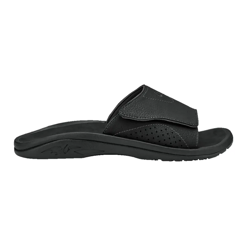 Olukai Men's Nalu Slide Black Black Sandal sold by Orleans Shoe Co.