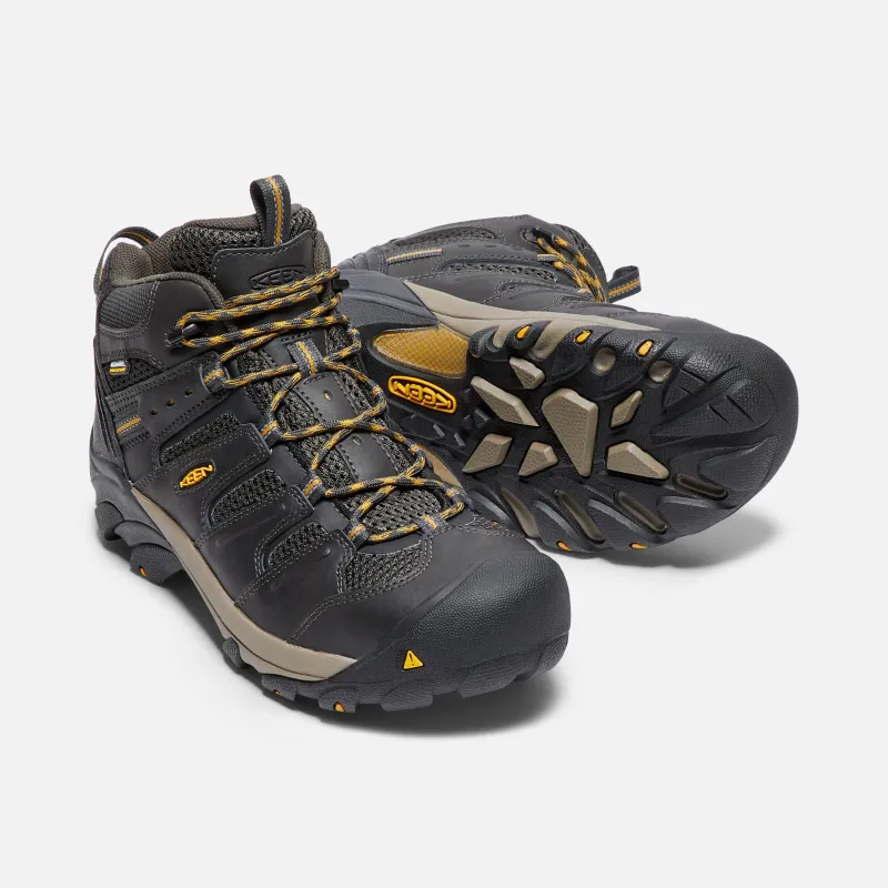 Keen Men's Lansing Mid Waterproof Steel Toe Raven Tawny Olive sold by Orleans Shoe Co.
