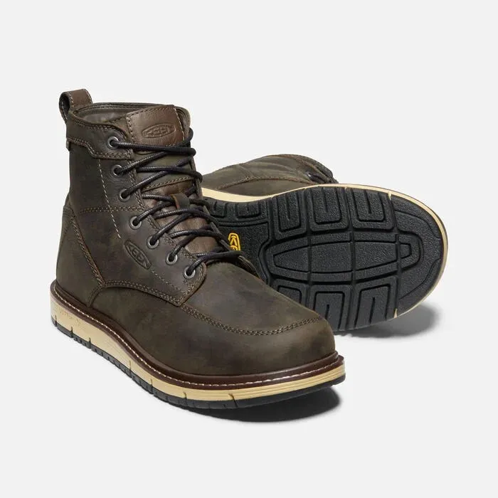 Keen Men's San Jose Waterproof Boot Soft Toe Cascade Brown Black sold by Orleans Shoe Co.