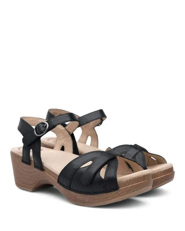 Dansko Women's Season Black Sandal sold by Orleans Shoe Co.