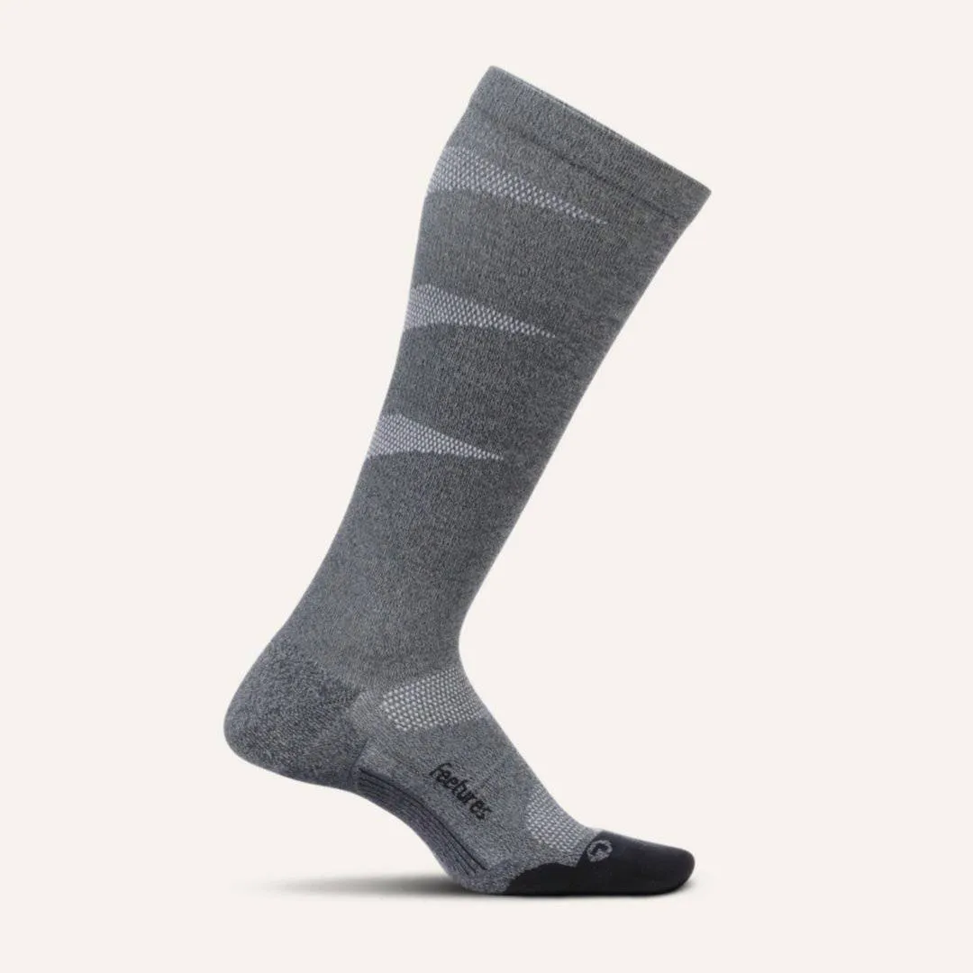 Feetures Graduated Compression Light Cushion Knee High Sock Gray sold by Orleans Shoe Co.