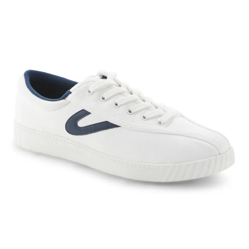 Tretorn Women's Nylite Plus Canvas White Navy sold by Orleans Shoe Co.