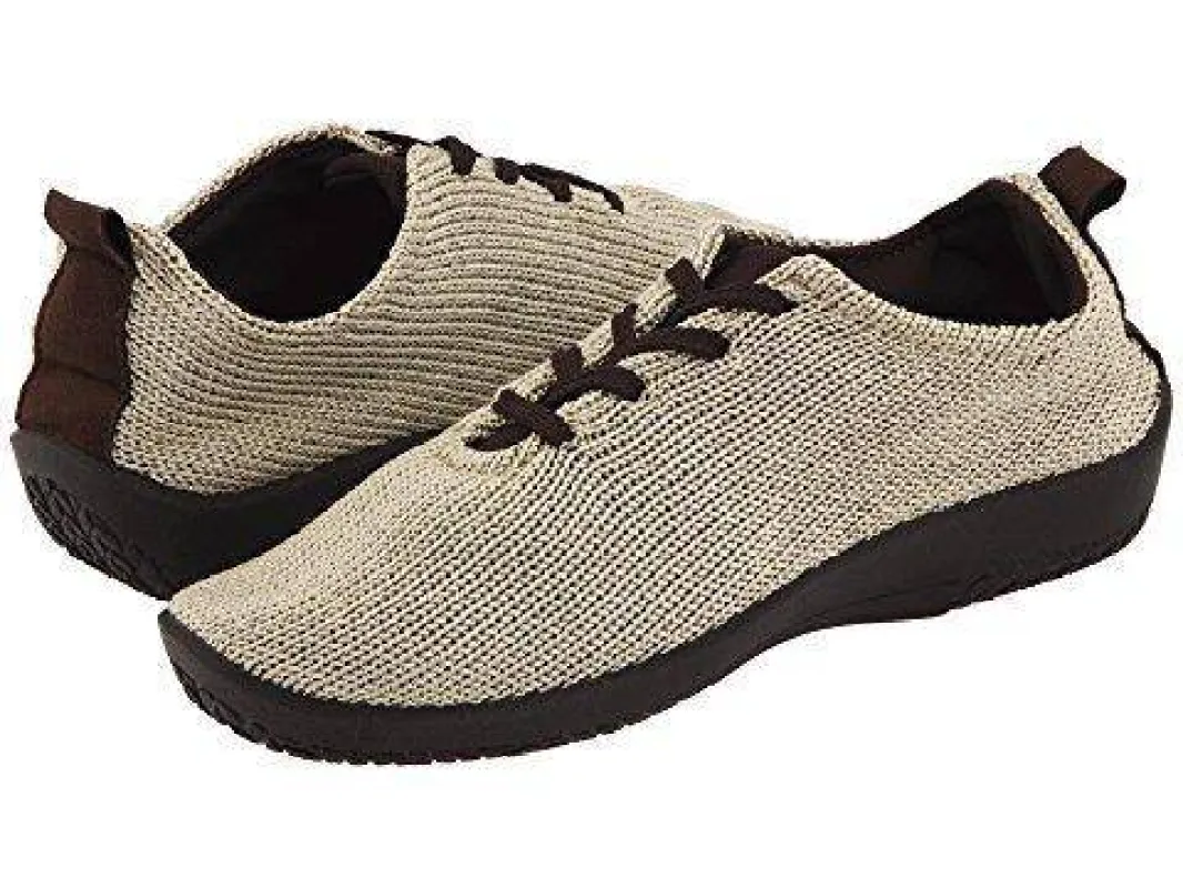 Arcopedico Women's LS Beige Vegan Knit Lace-Up sold by Orleans Shoe Co.