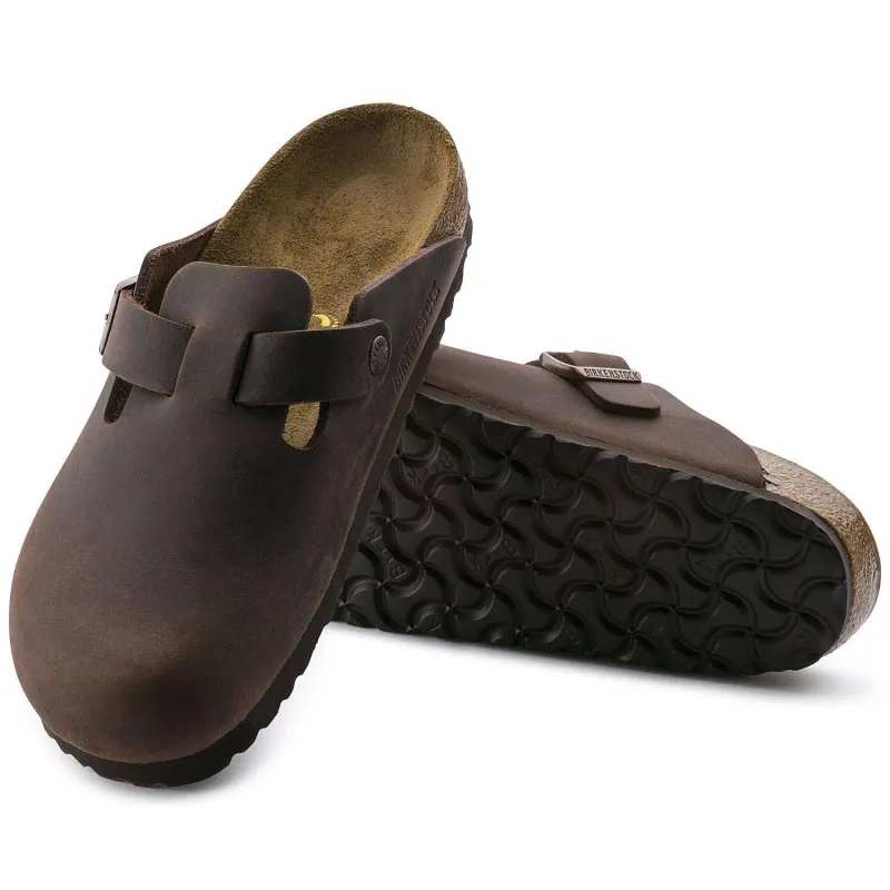 Birkenstock Boston Habana Oiled Leather Soft Footbed 0159711/0159713 sold by Orleans Shoe Co.