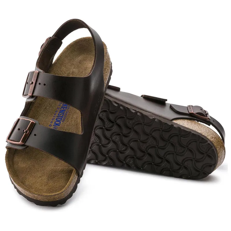 Birkenstock Milano Brown Amalfi Leather Soft Footbed 0234541 sold by Orleans Shoe Co.