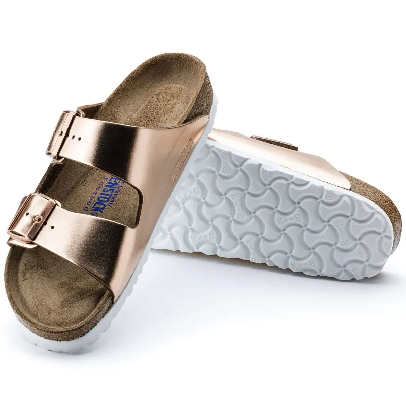 Birkenstock Women's Arizona Copper White Sole Soft Footbed sold by Orleans Shoe Co.