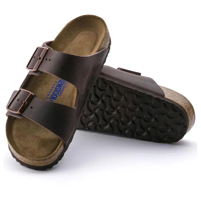 Birkenstock Arizona Habana Oiled Leather Soft Footbed 0452761/0452763 sold by Orleans Shoe Co.