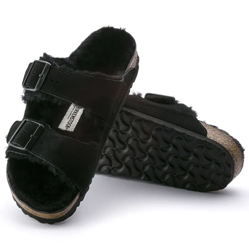 Birkenstock Arizona Fur Black Shearling 0752663 sold by Orleans Shoe Co.