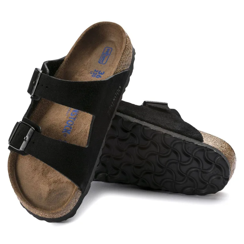 Birkenstock Arizona Black Suede Soft Footbed 0951321 sold by Orleans Shoe Co.