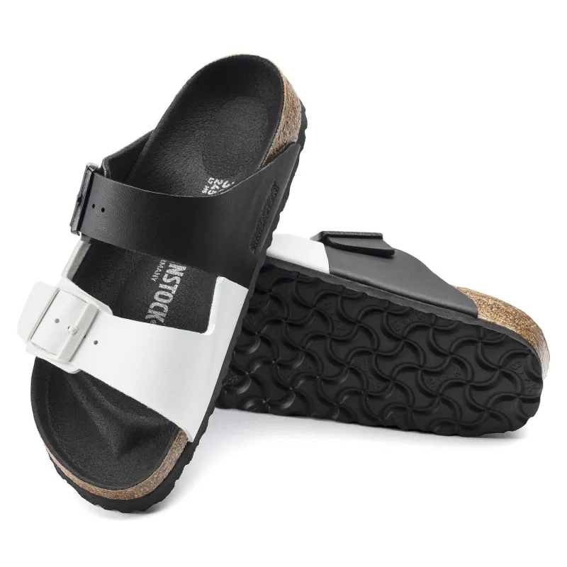 Birkenstock Women's Arizona Split Black White sold by Orleans Shoe Co.