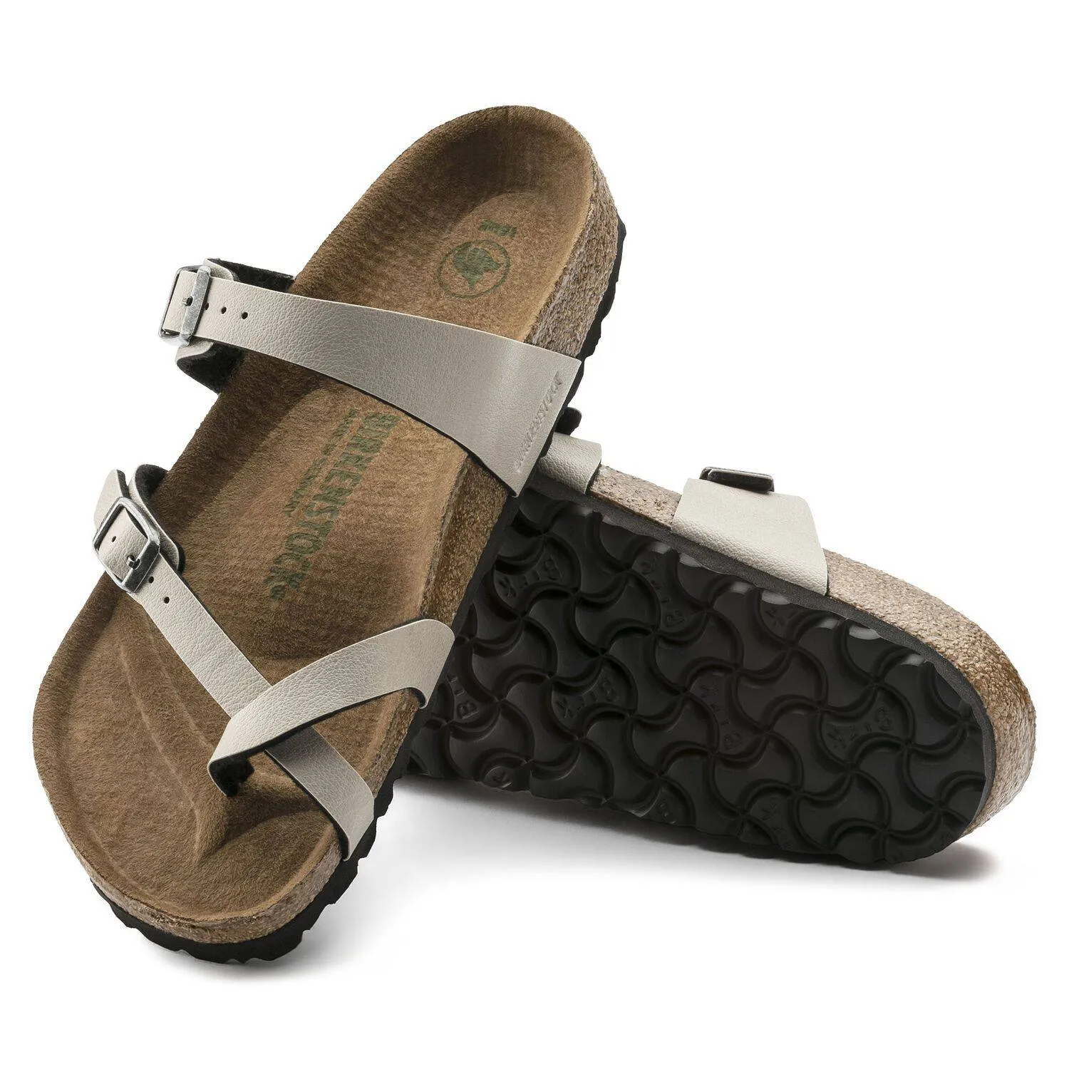 Birkenstock Women's Mayari Pull Up Stone Vegan sold by Orleans Shoe Co.