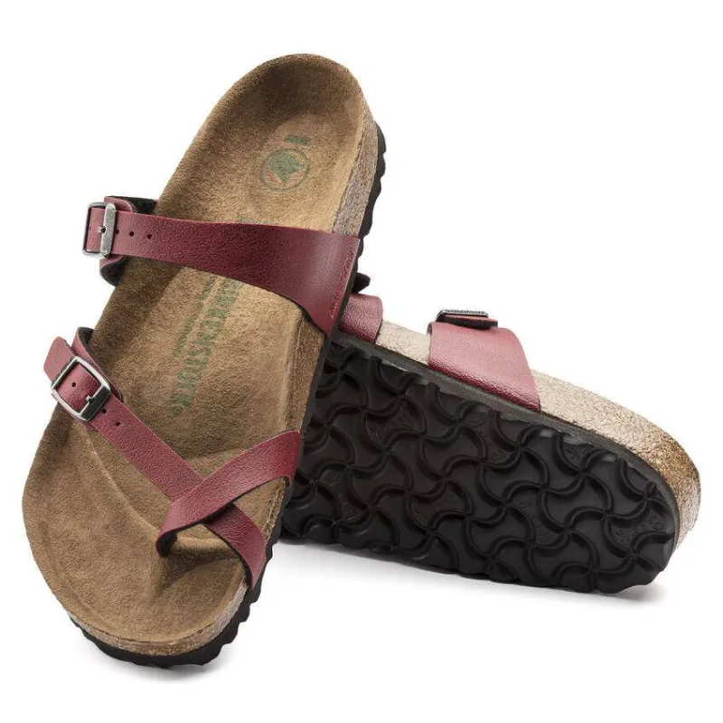 Birkenstock Women's Mayari Vegan Pull Up Bordeaux sold by Orleans Shoe Co.