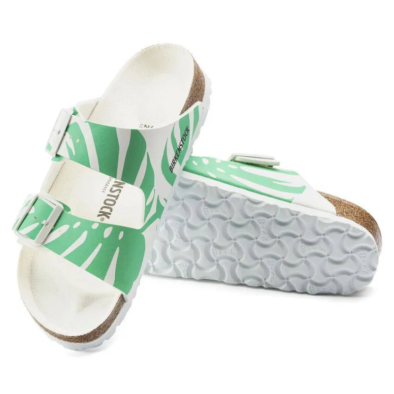 Birkenstock Women's Arizona Monstera Bold Jade White made by Birkenstock
