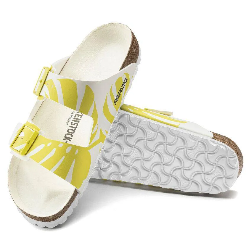 Birkenstock Women's Arizona Monstera White Lime Sour sold by Orleans Shoe Co.