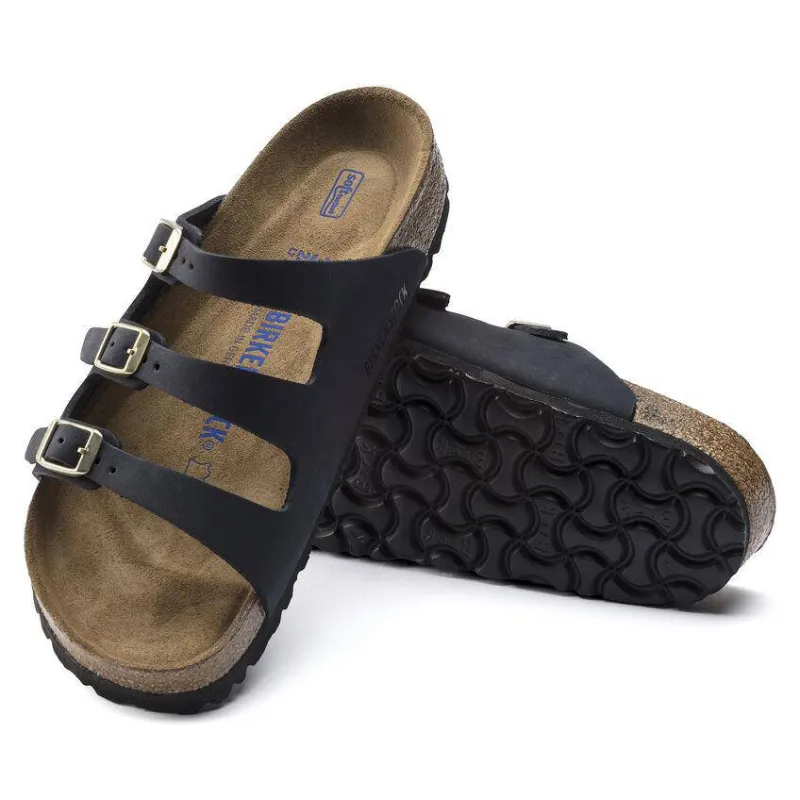 Birkenstock Women's Florida Soft Footbed Midnight Nubuck sold by Orleans Shoe Co.