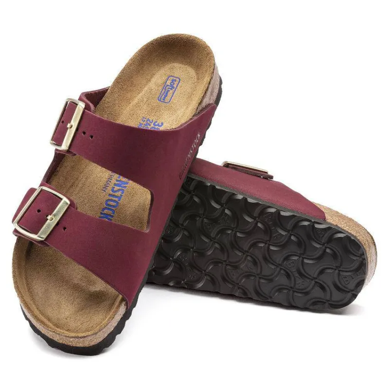 Birkenstock Women's Arizona Maroon Soft Footbed sold by Orleans Shoe Co.
