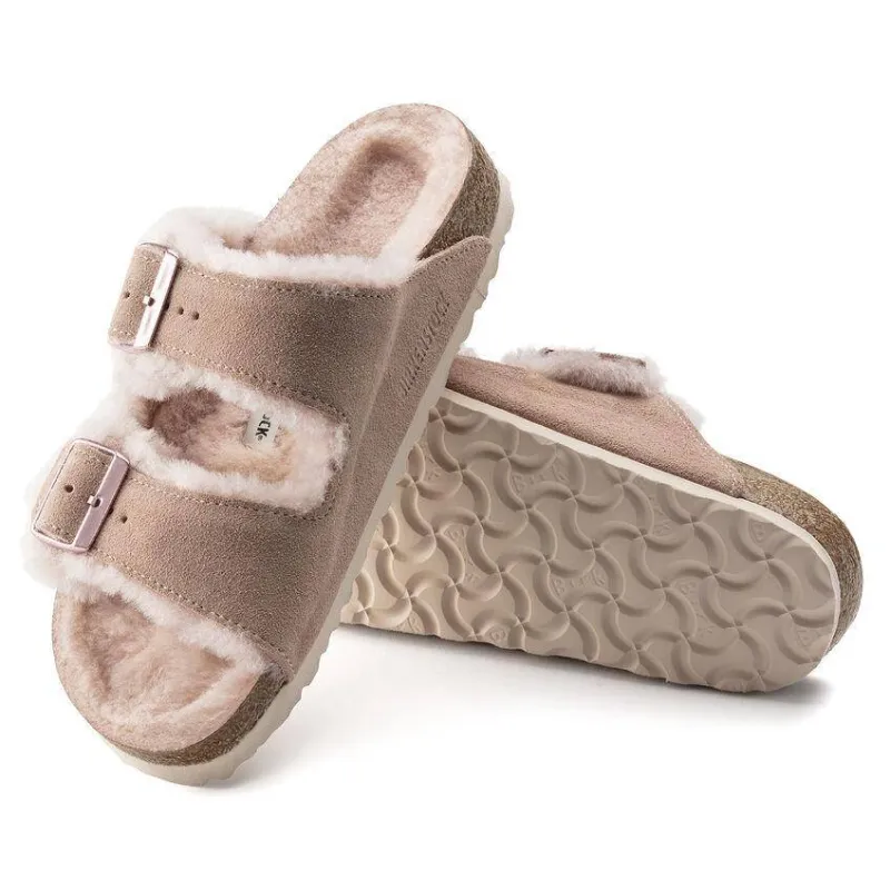 Birkenstock Women's Arizona Fur Shearling Light Rose sold by Orleans Shoe Co.