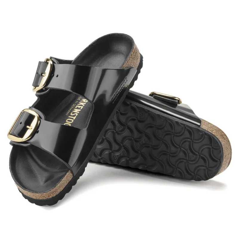 Birkenstock Women's Arizona Big Buckle High Shine Black sold by Orleans Shoe Co.